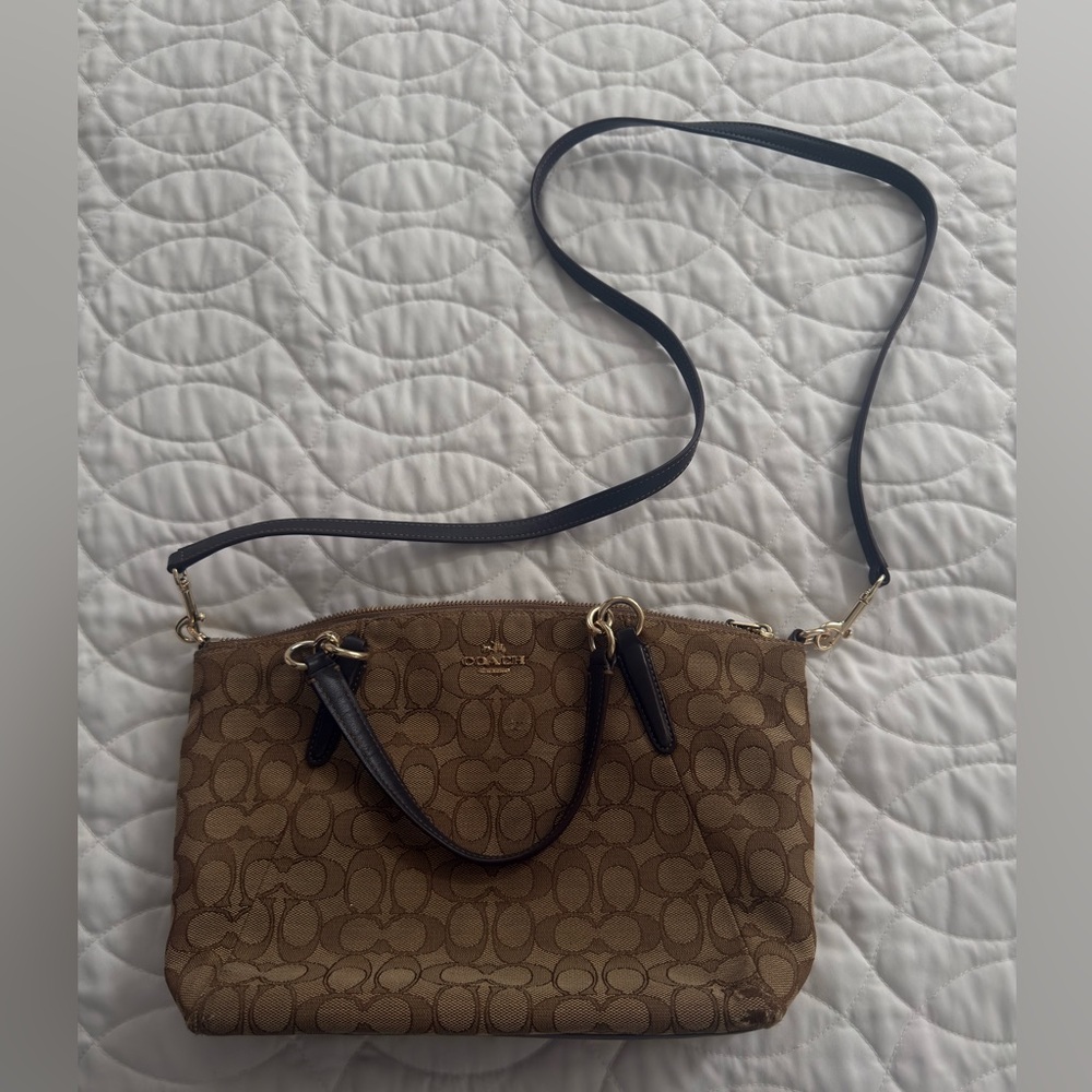 Coach Tan and Brown Kelsey Satchel/Shoulder Bag